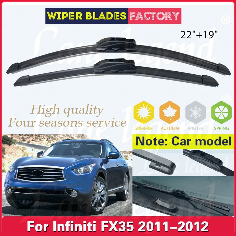 For Infiniti FX35 2011 2012 Car Front Wiper Blade Windshield Soft Rubber Clean Window Car Rain Brush 22