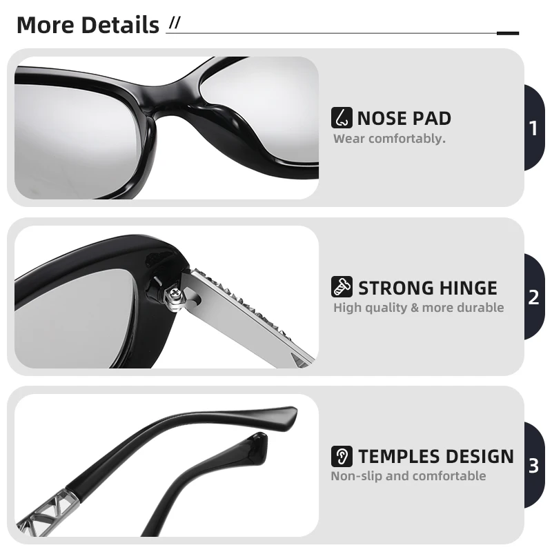 LIOUMO Fashion Sunglasses Women Luxury Brand Top Quality Phototchromic Polarized Glasses Ladies Luxury Crystal Frame Eyewear