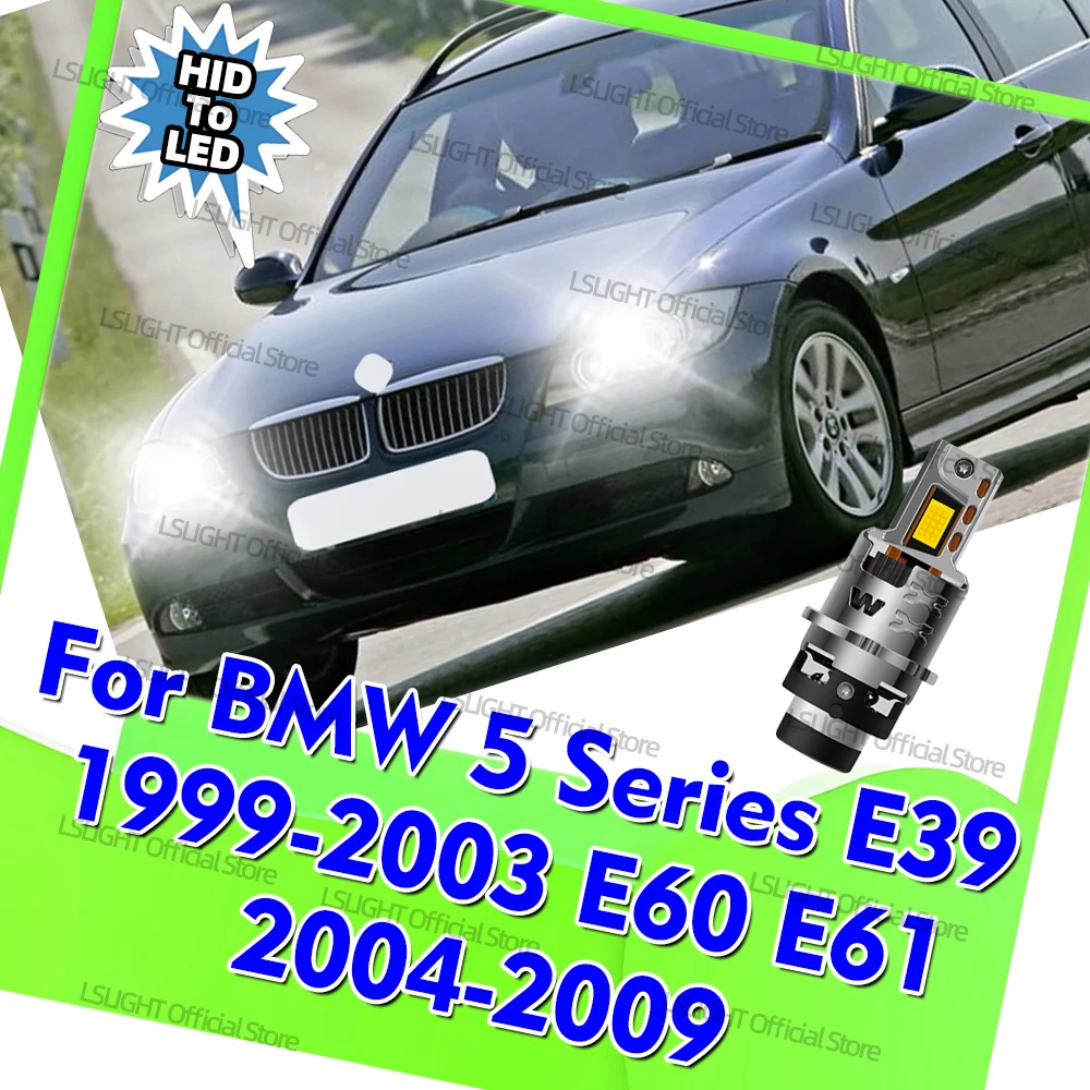 

2 шт. 6000K фары D2 HID для светодиодов D2S D2R для BMW 5 серии E39 1999-2003 E60 E61 2004-2009 Автомобильные фары 12 В Plug&Play