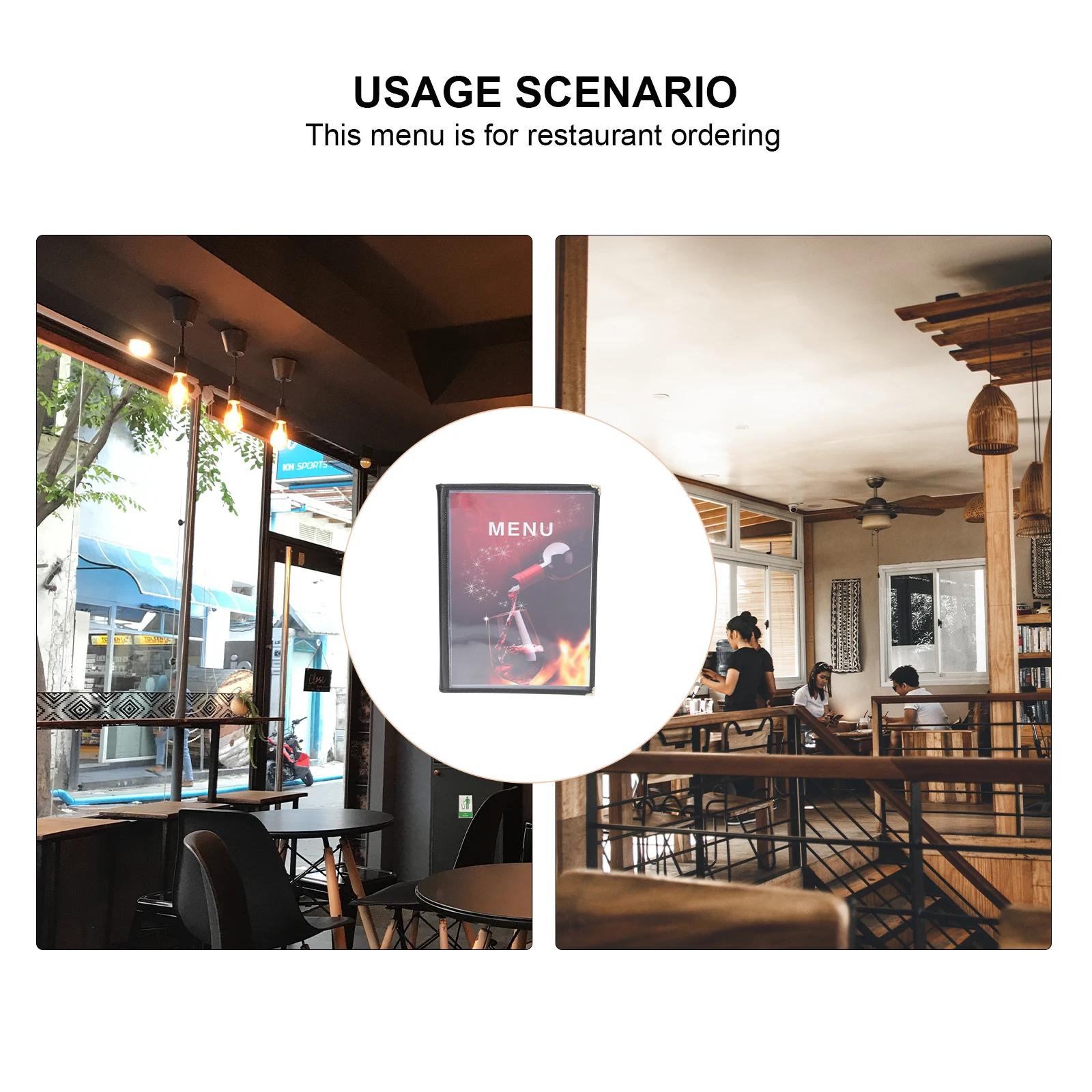 

PVC Transparent Recipe Book A4 Menu Cover 8 Pages Waterproof Oilproof Protector for Restaurants Bars Coffee Shops