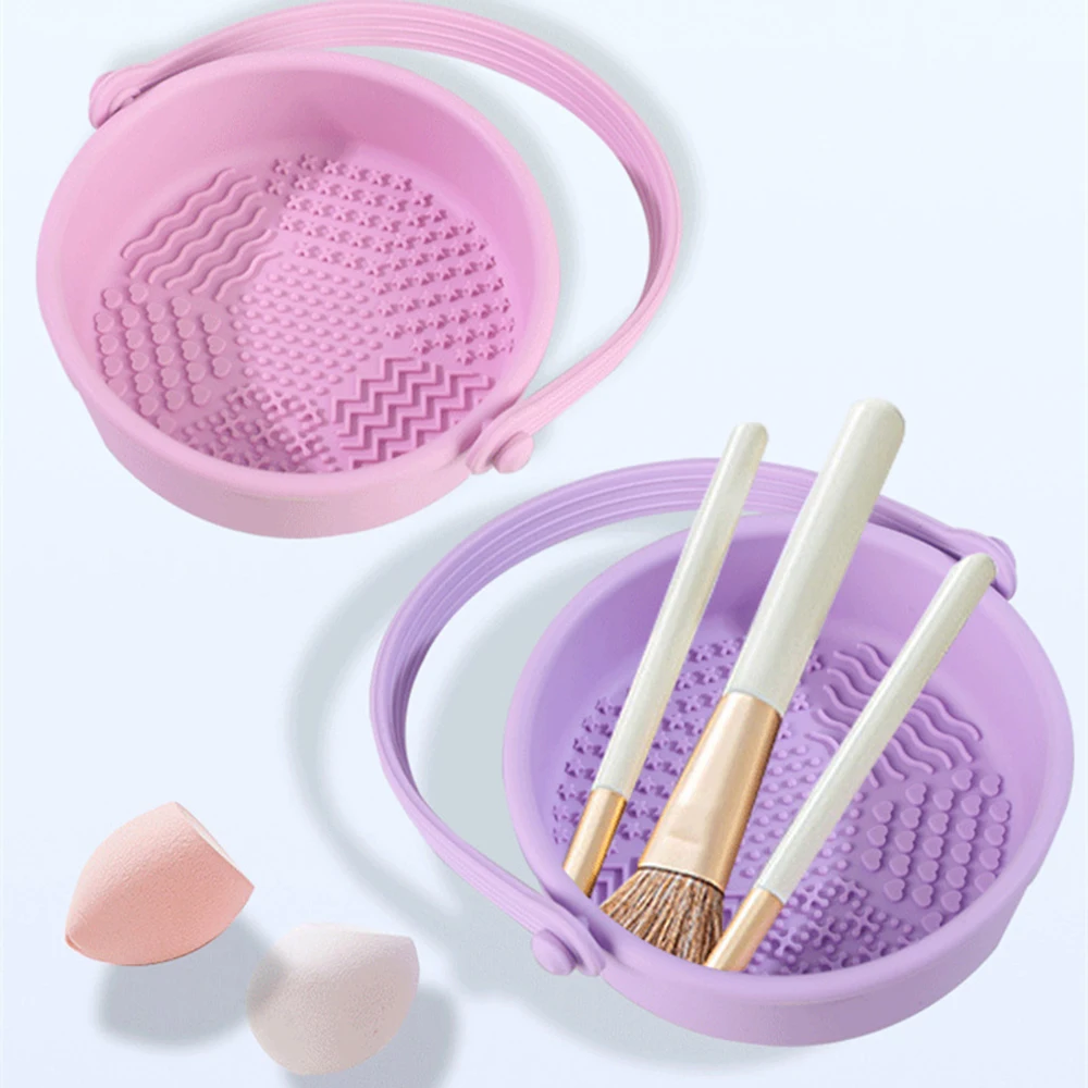 Multi-Purpose Silicone Makeup Brush Drying Storage Rack Organiser Labor-Saving Cosmetic Brush Cleaner for All Size Brushes