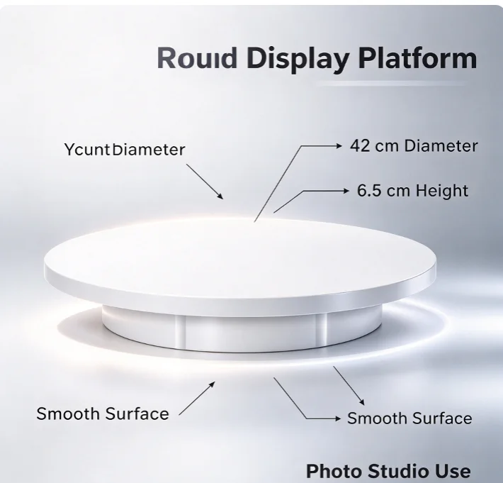 Rechargeable Automatic Rotating Display Turntable Large Load Bearing Stand for Network Shooting Model Showing Heavy Object