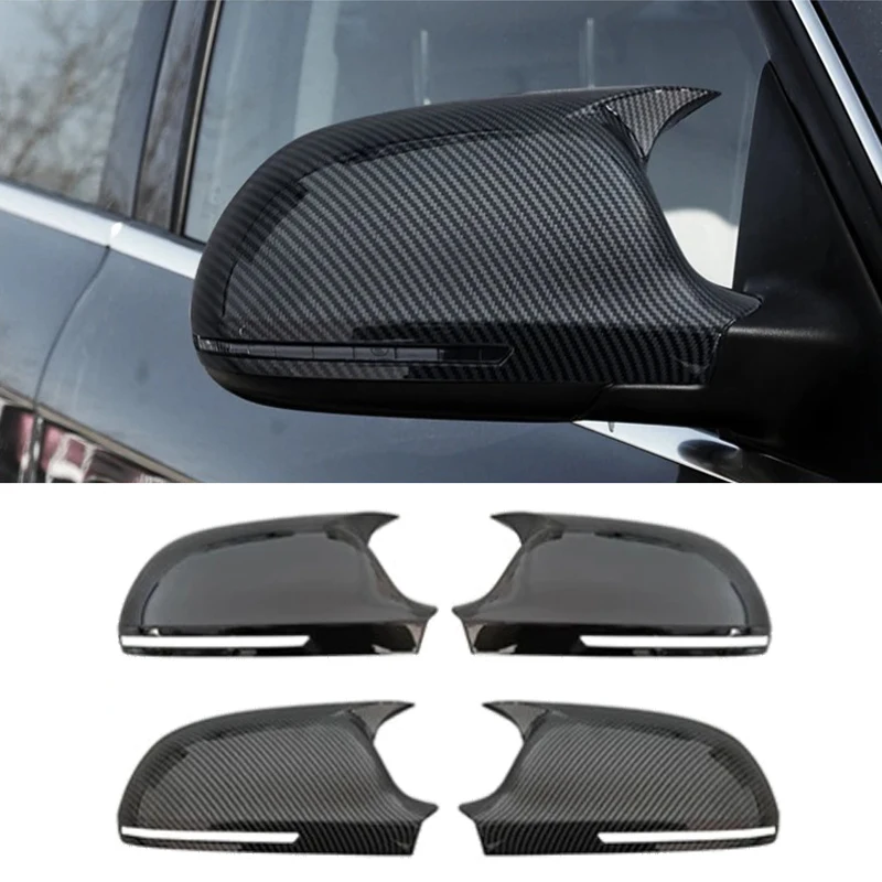ペアアウディ-a4-a5-s4-s5-b8-8t-2009-2012-サイドミラーカバーキャップ-abs-プラスチック光沢のある黒-カーボンファイバー車外装アクセサリー