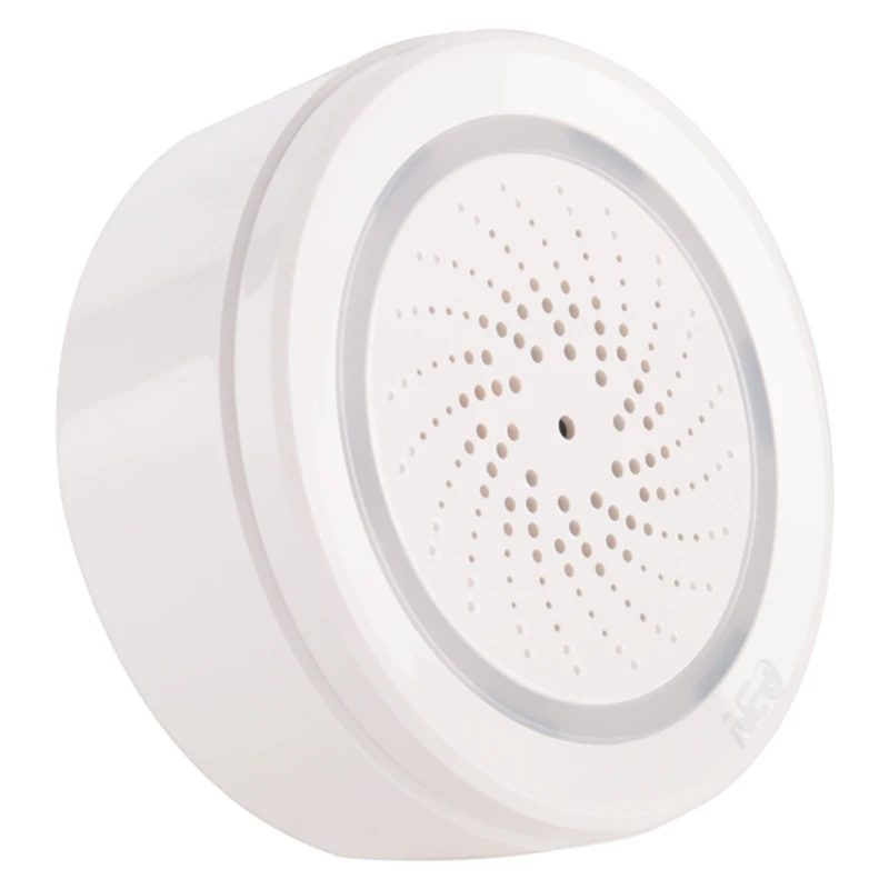 Wireless Smart 120DB Siren And Alarm Bell-White, With Strobe Light, Remote App Control Wifi USB Siren