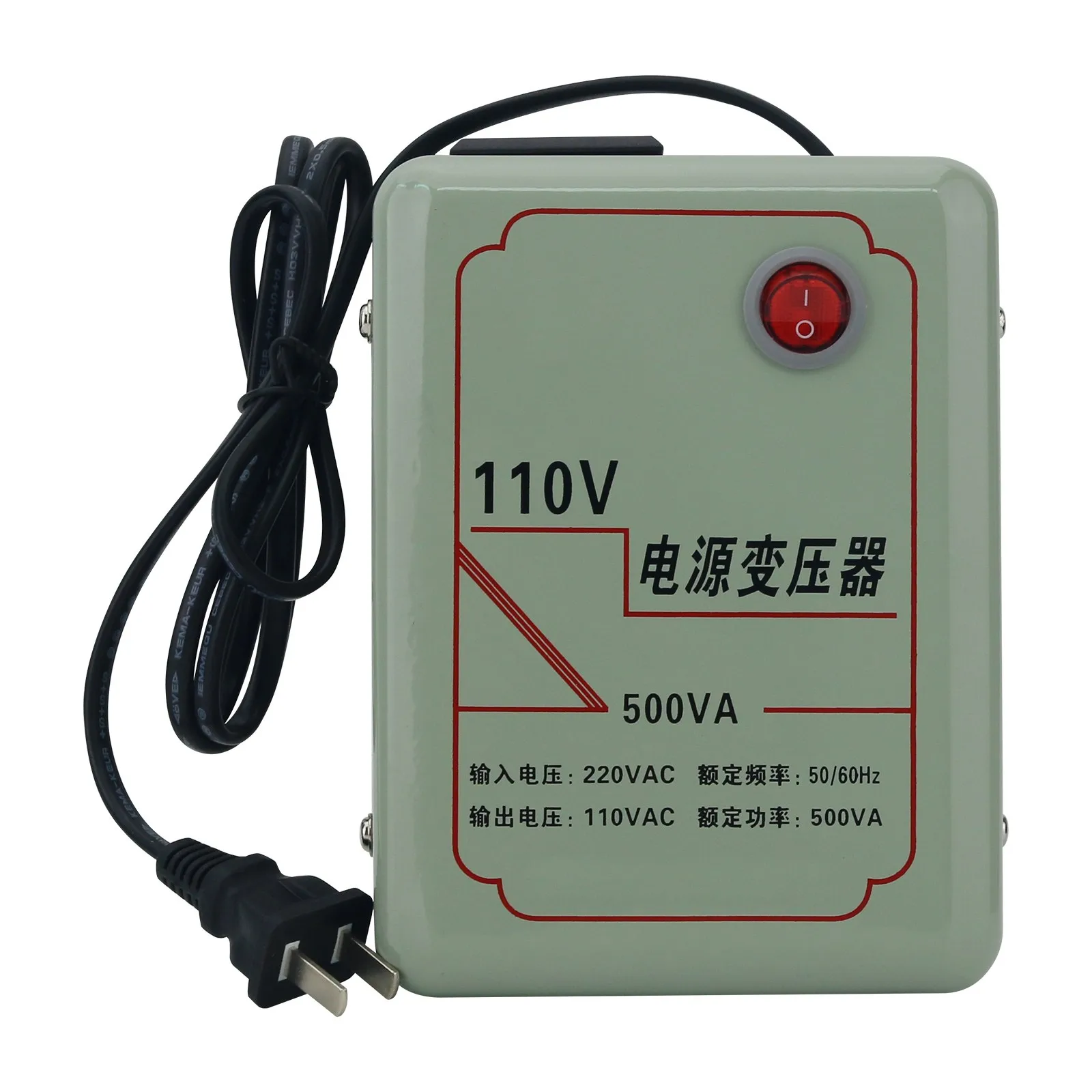 

500VA 220V to 110V Step Down Voltage Converter Transformer for Appliances Below 250W