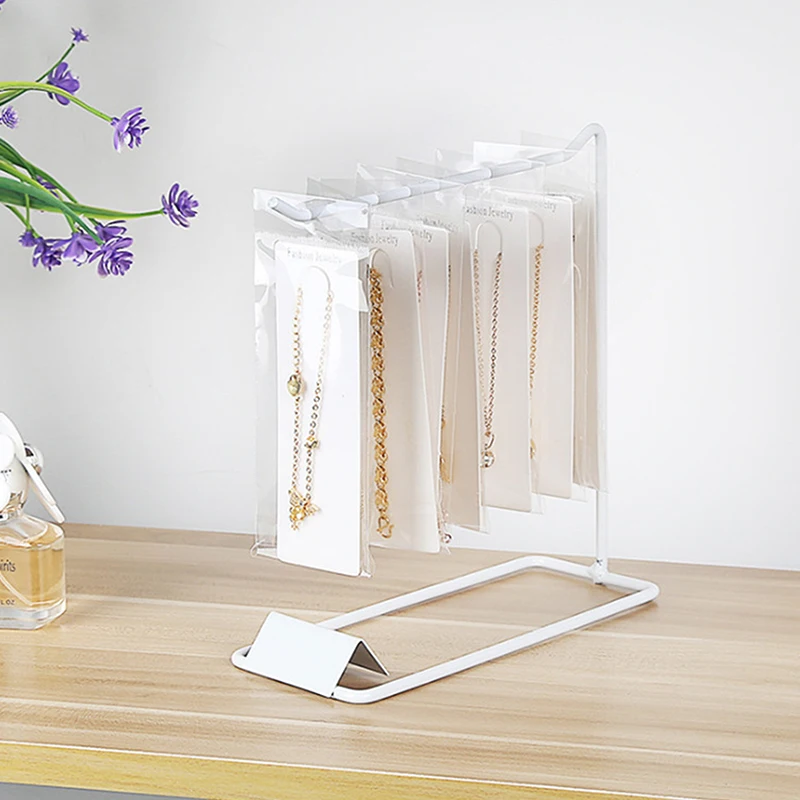 Iron Bracket Jewelry Display Rack Household Desktop Decoration Earrings Necklace Storage Headrope String Organizing Rack