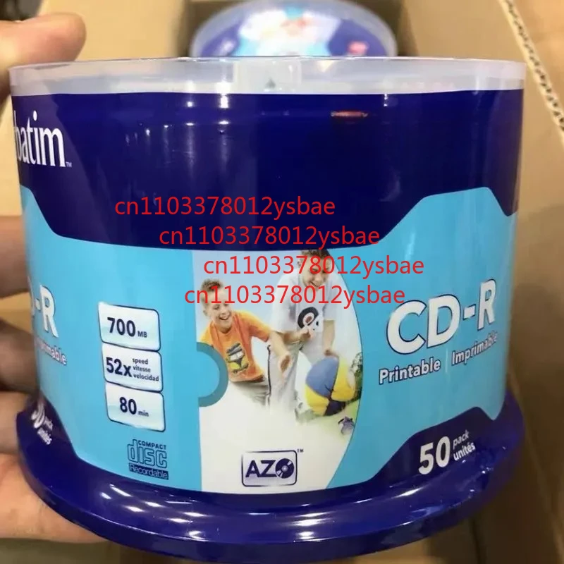 

AZO CD-диск, пустой синий CD-диск Nitr CDR, диски для печати, 80 минут, 700 МБ, 48X, 50 шт./лот