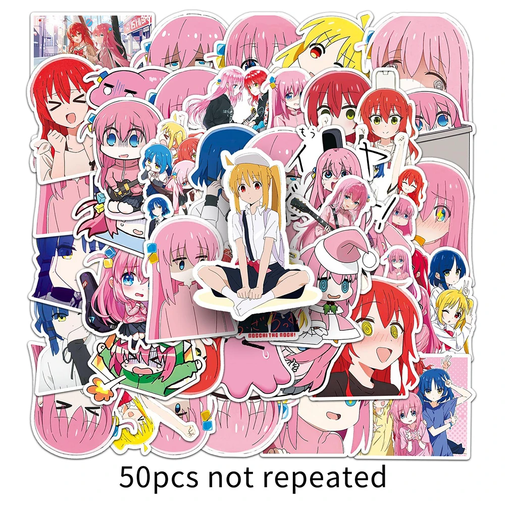 10/30/50PCS Anime BOCCHI THE ROCK Stickers Cute Cartoon Graffiti Decals DIY Laptop Phone Fridge Skateboard PVC Sticker Wholesale