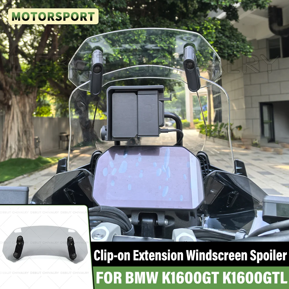 

Fit For BMW K1600GT K1600GTL K1600 GT GTL Motorcycle Accessories Adjustable Clamp-On Windscreen Wind Deflector Spoiler Extension