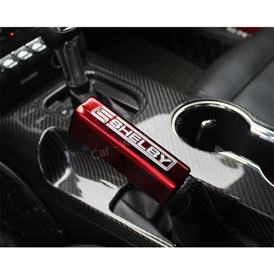 Aluminum alloy Metal Handbrake Grips Set For Mustang Shelby Brake Handle Replace Accessories Fit Ford Mustang 2015-2021