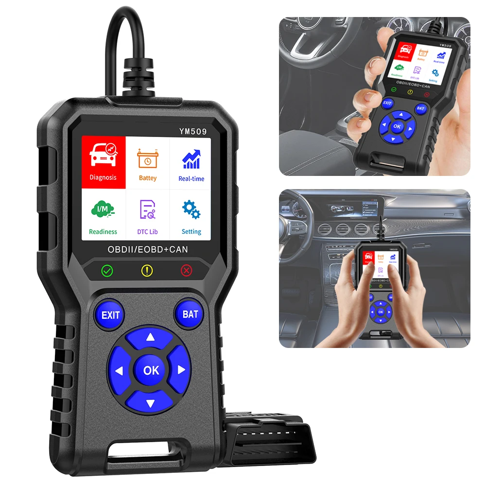 Erase Error Codes Multi Languages YM509 Car Diagnostic Tool ODB2 Code Reader OBD2 Scanner Engine OBD 2 Scanner