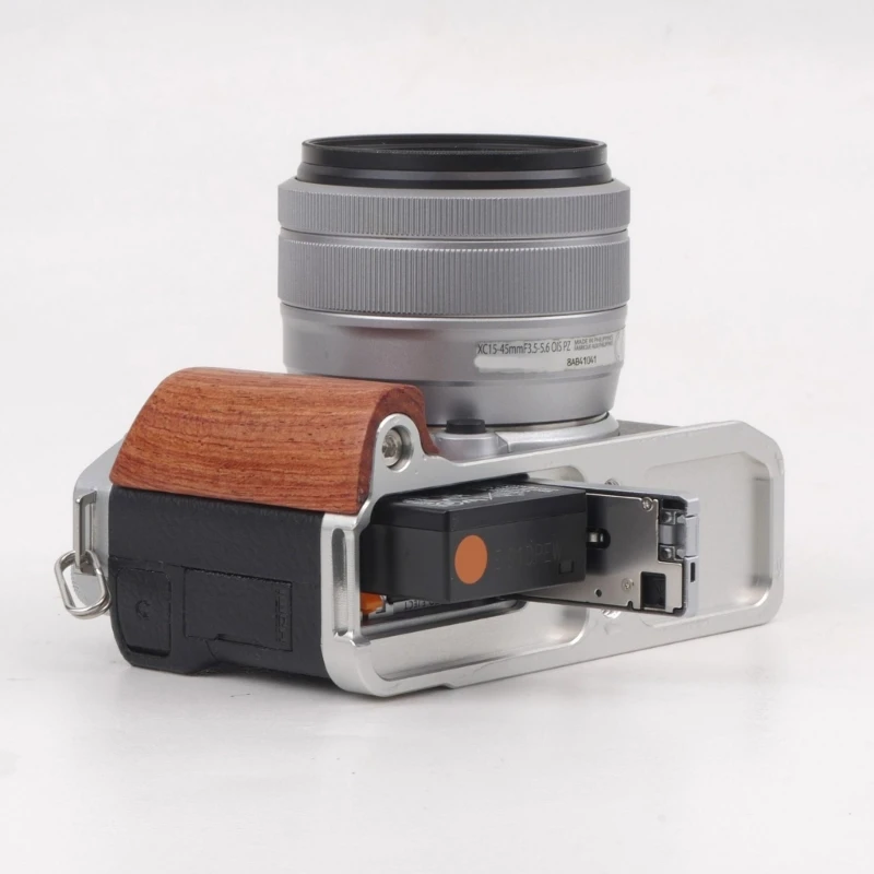 Wood Handle Camera Quick Release Hand Grip For XM5 Camera Photography Studio Gear, Metal Baseplate  D2RC