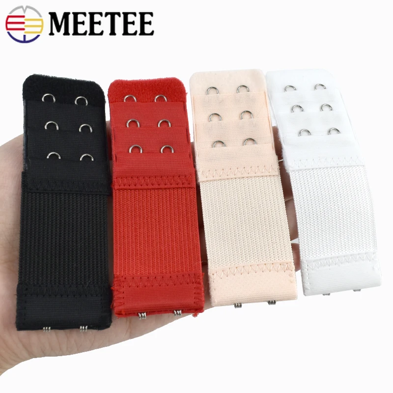 10Pc Bra Strap 3 Row Underwear Adjust Clasp Bras Hook Eye Tape Corset Extension Ribbon Band DIY Sewing Accessories view 4