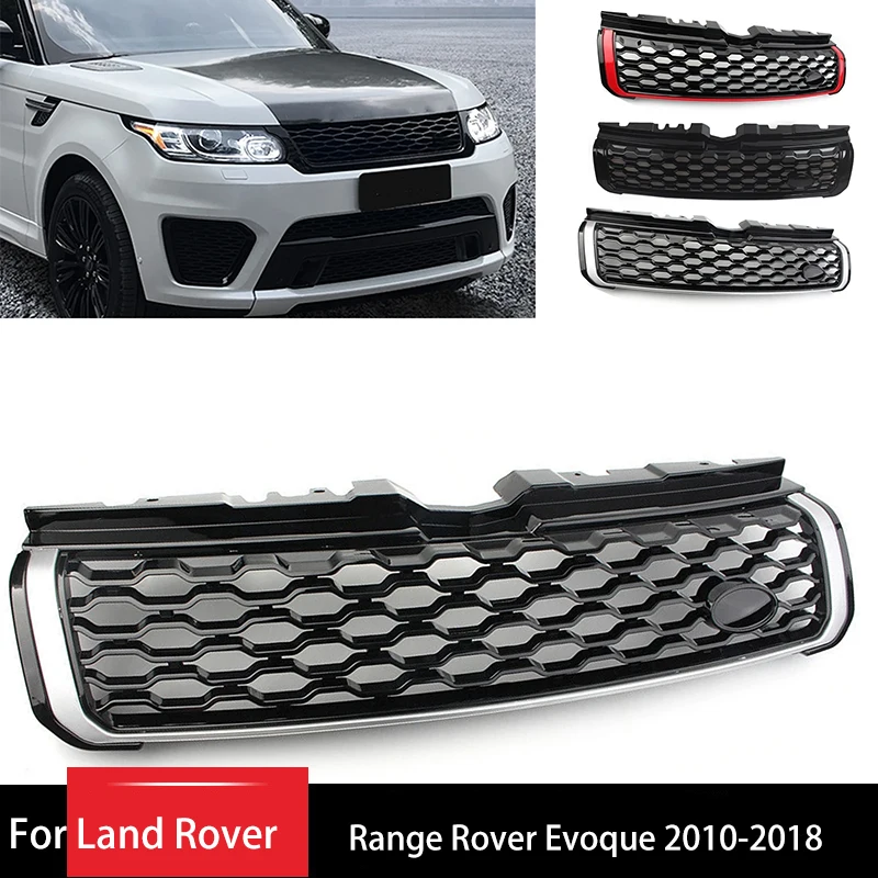 For Land Rover Range Rover Evoque 2010-2018 Racing Grille Front Bumper Hood Grills Radiator Mesh Grid Auto Accessories