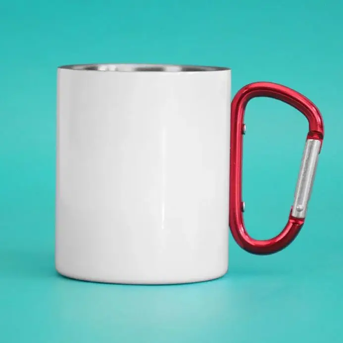 DIY Print 300ml Cup Customized Stainless Steel Mug with Hook, Your Logo, Photo Text, Creative Coffee Hiker, Outdoor