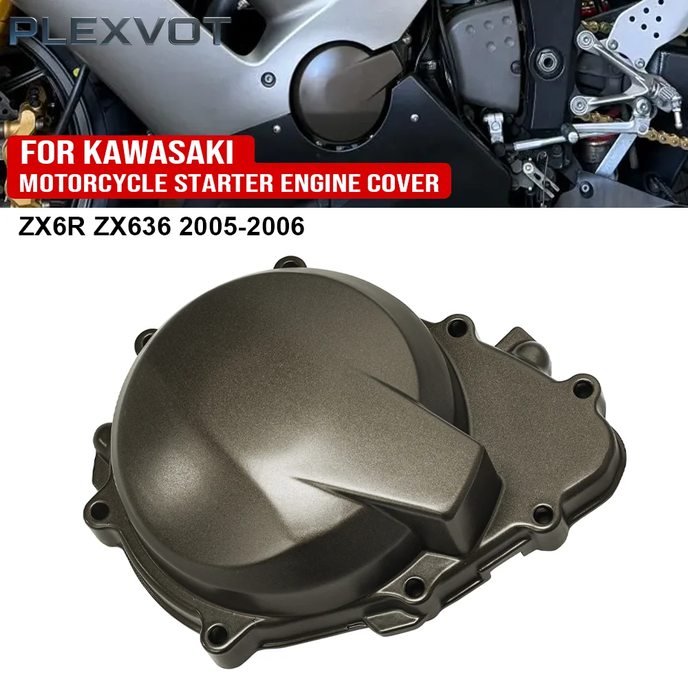 

ZX6R 05-06 Motorcycle Left Side Engine Stator Cover Crankcase For Kawasaki Ninja ZX6R ZX636 ZX 6R 636 2005-2006 Aluminum