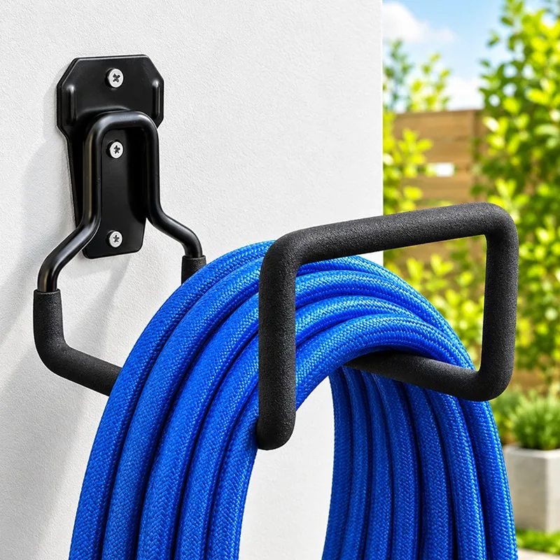 Portatubo da giardino da parete, robusto, salvaspazio, per riporre tubi dell'acqua, prolunghe e attrezzi da garage, scaffale organizer.