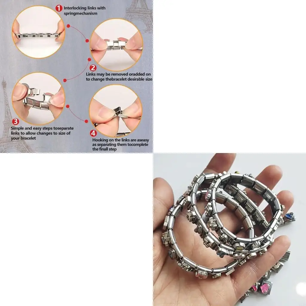 

Elegant Italian Charm Bracelet Module Stainless Steel Links for Handchain