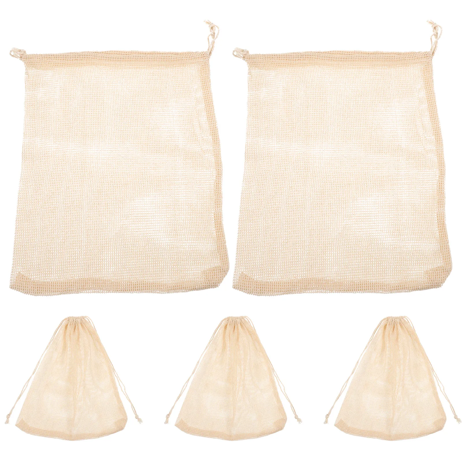 5Pcs Seafood Boil Bags Cotton Mesh Reusable Drawstring Steamer Bags Crab Lobster Clams Cooking Boiling Bag Stock Soup Socks