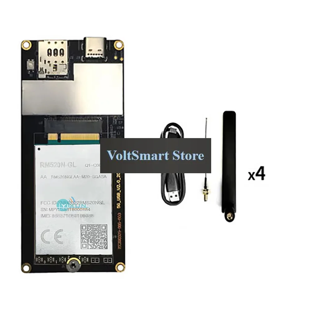 VoltS5G USB Dongle With RM520N-GL Sub-6GHz M.2 Module Type-C 3.0 To USB 3.0 Adapter Board Antenna SMA Female To MHF4 Pigtail