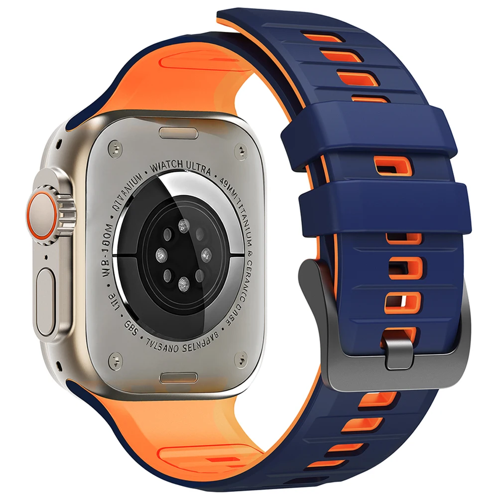 Silikon-Sportarmband für Apple Watch Band 49mm 46mm 45mm 44mm 42mm Correa Armband iWatch Series 11 10 9 8 7 6 5 SE3 Ultra 3 2