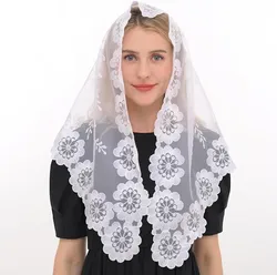 Spanish Style Lace Mantilla Women Church Wedding Veil Head Covering Catholic Veil