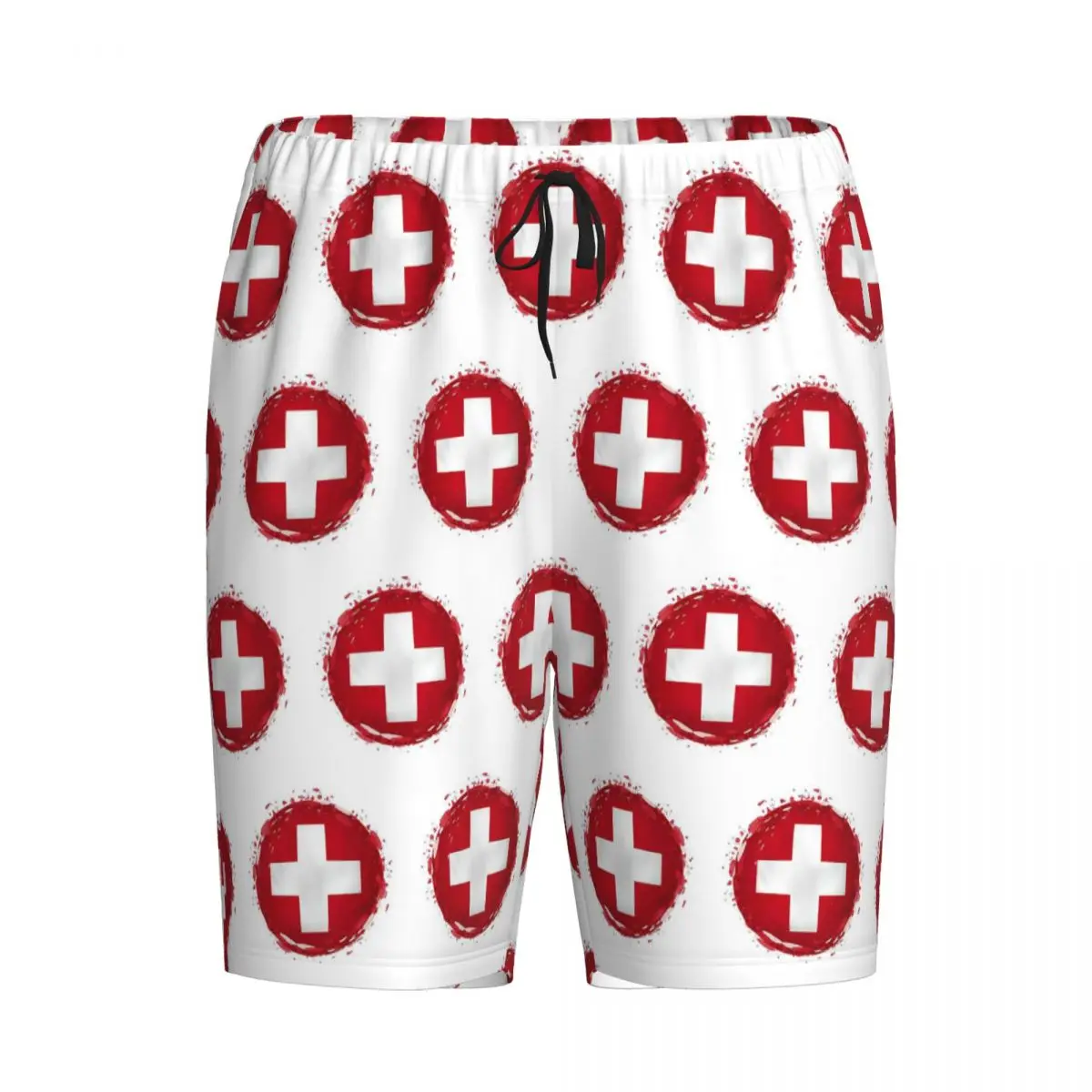 

Мужские пижамные шорты с флагом Швейцарии, домашние брюки для сна и отдыха