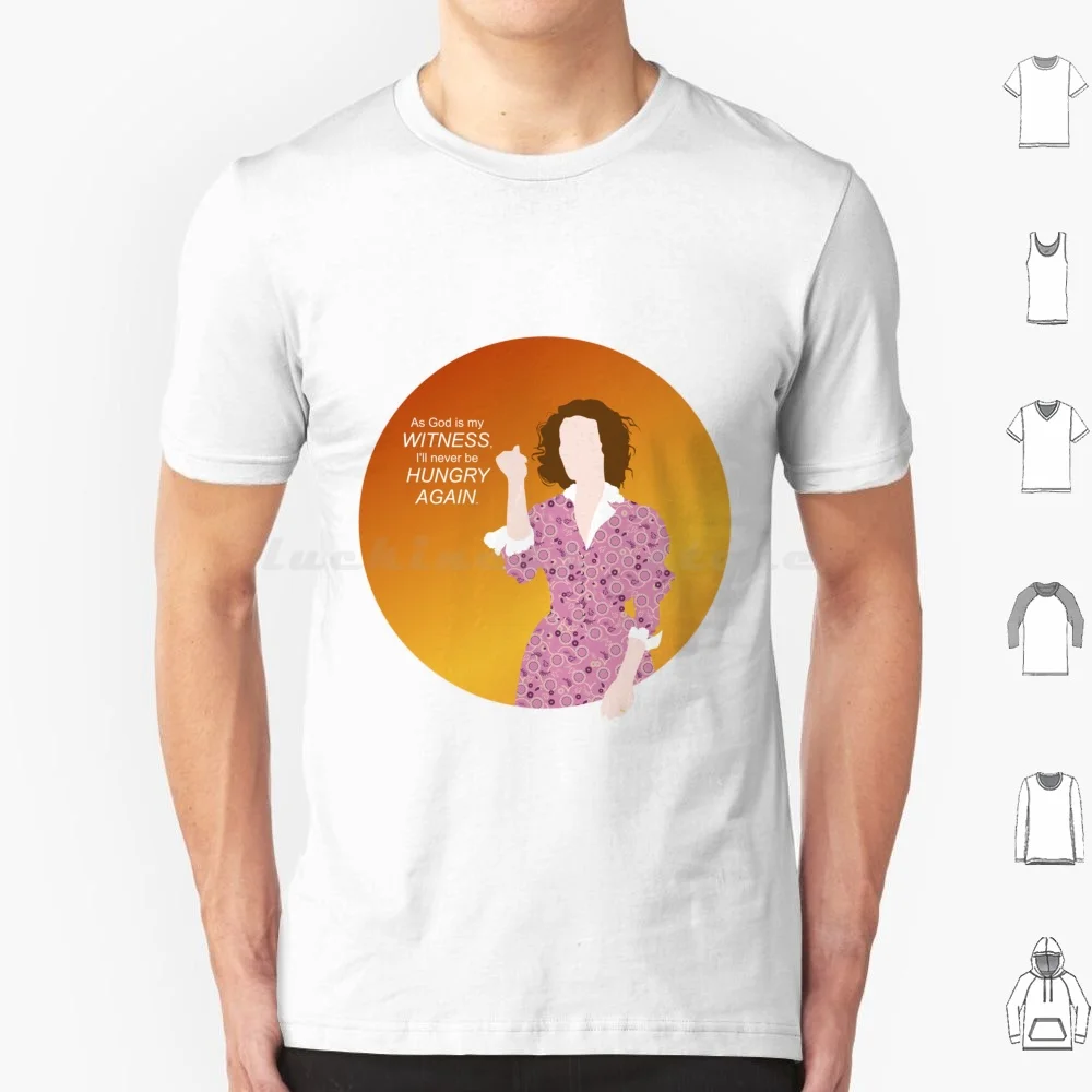 Como Deus é meu testemunha, nunca mais vou ficar com fome! Camiseta masculina, feminina, infantil, 6xl, filmes antigos, girl power, filme clássico, scarlett ohara