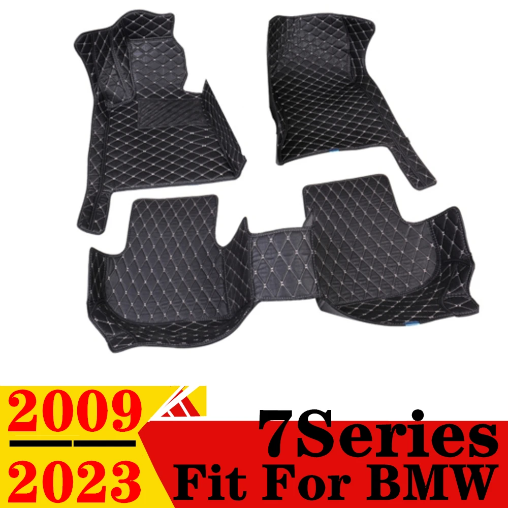 

Автомобильные коврики для BMW, серия 7, 5 сидений, 2023, 2022, 2021, 20, 2019, 18-2009, коврики для переднего и заднего пола под заказ, коврики для ног