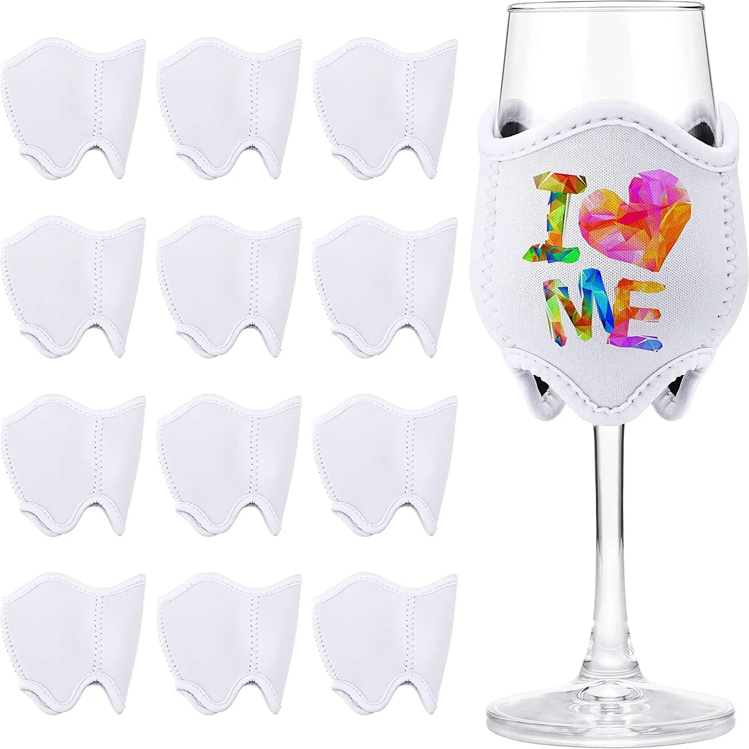 Hot Sublimation Blank For Diy Printing Neoprene Champagne Glass Stemware Cold Non-Slip Sleeve Solid Color Red Wine Glass Sleeve