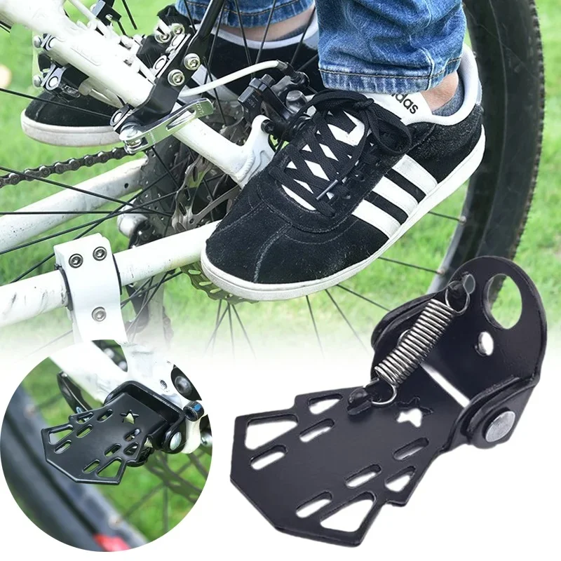 

High Quality Rear Seat Bike Pedals ﻿ Mounted on Back Wheel Non-slip Footrest Bicycle Folding Footboard Cycling Accessories