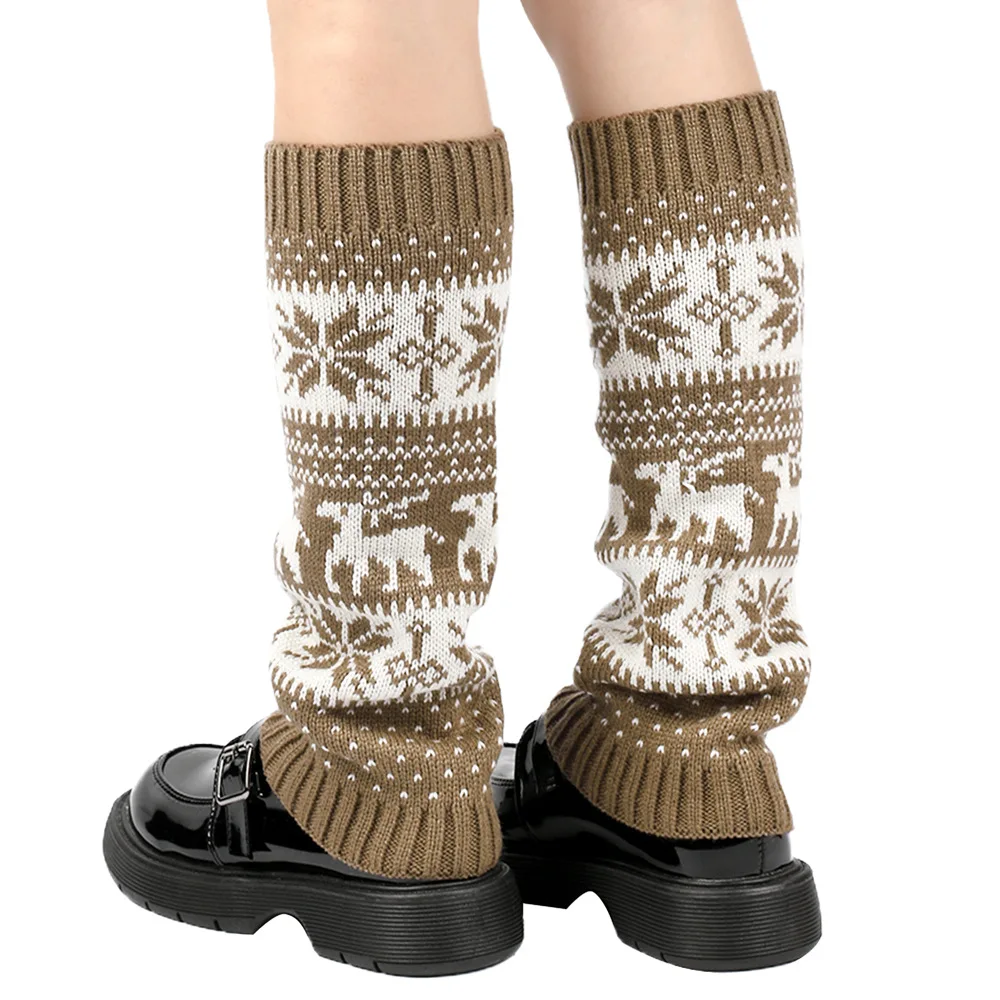 Thick Christmas Socks, Snowflake Deer Warm Foot Covers for Autumn and Winter, Pile Socks, Woolen Socks, Leg Protection Socks