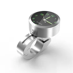 Motorcycle Handlebar Clock Durable Stainless Steel Refit Night Vision Waterproof Shockproof Buckle Watch For Motobike Bicycle