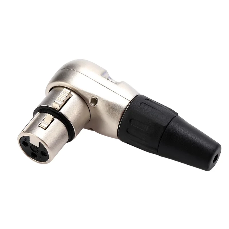 5/20PCS 3 pole Right angle XLR connector Male Female XLR 3 Pin micphone Plug Audio Cable Connector Multi-directional connector