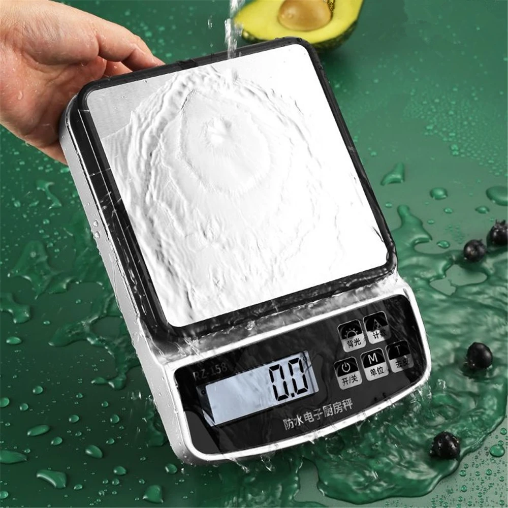 15KG/10KG/3KG Electronic Scale USB Charge Precision Kitchen Balance Food Scale Household Coffee Scale Smart Digital Baking Scale