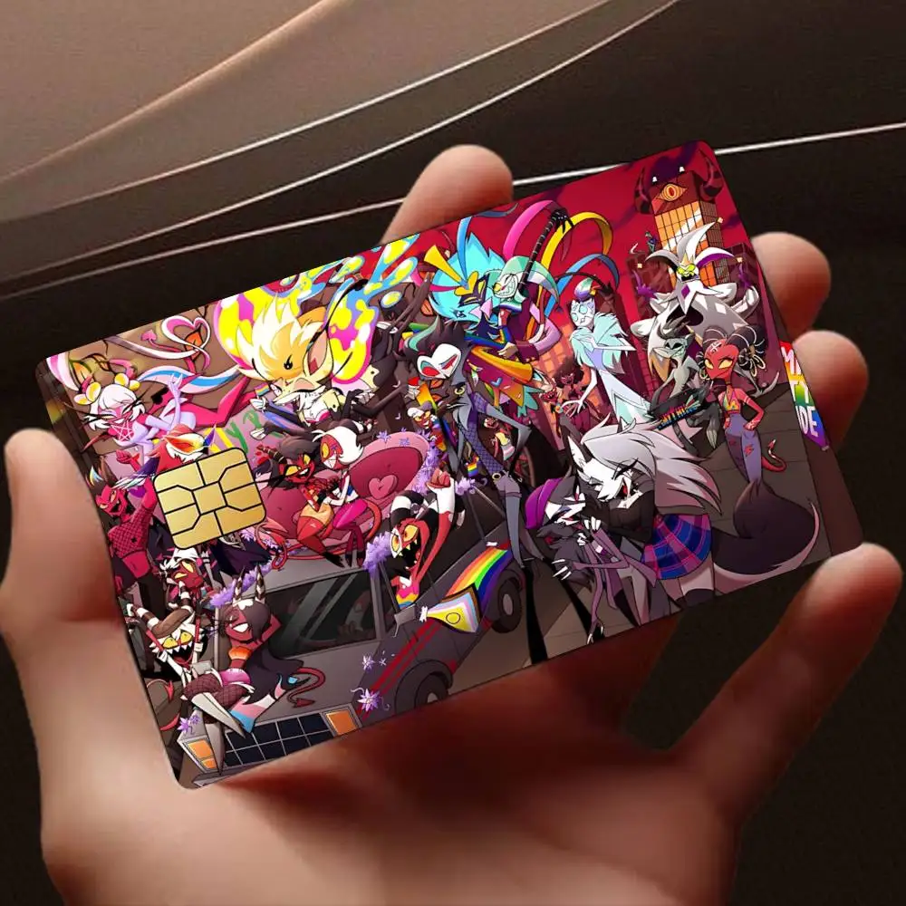 I-M-P Cartoon H-Helluva Boss Card Stickers for Bank Access Protective Waterproof Film Cover Sticker Gift