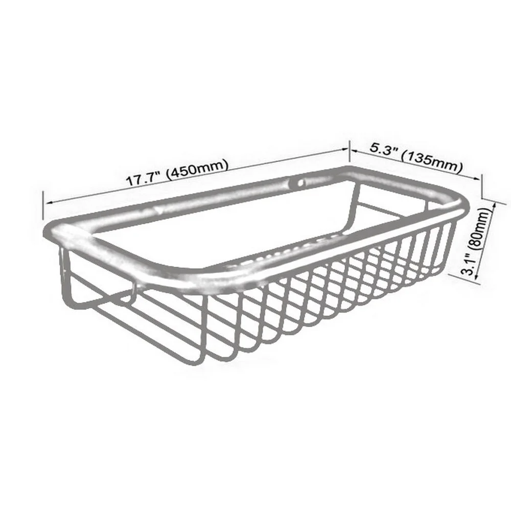 Polished Chrome Wall Mounted Shower Caddy Basket Bathroom Cosmetic Shelf Storage/Rack aba514