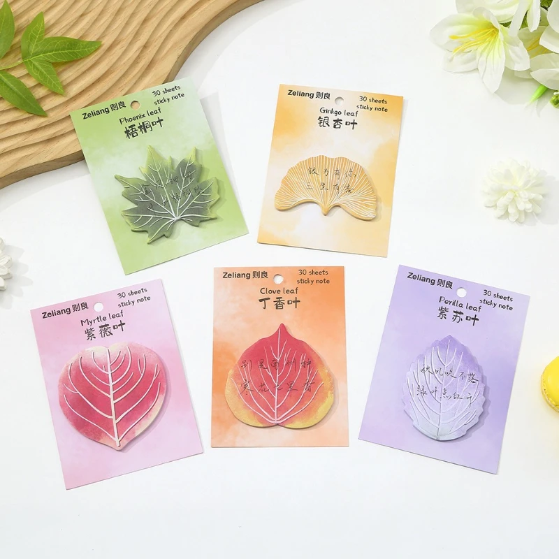 

Office School Supplies Autumn Leaves Sticky Note Paper High Value Book Student Message Stickers Memo Pad Kawaii Stationery Gift