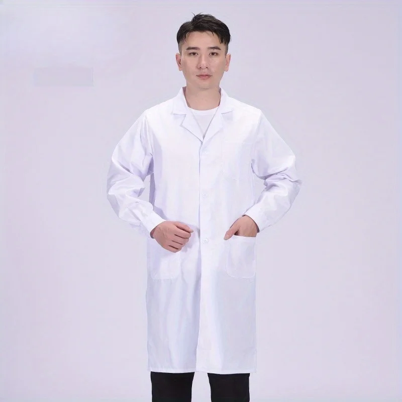 Long Sleeve White Lab Coats Multi-Purpose Workwear for Doctors Labs Food Factories Beauty Salons Hospitals Pharmacies