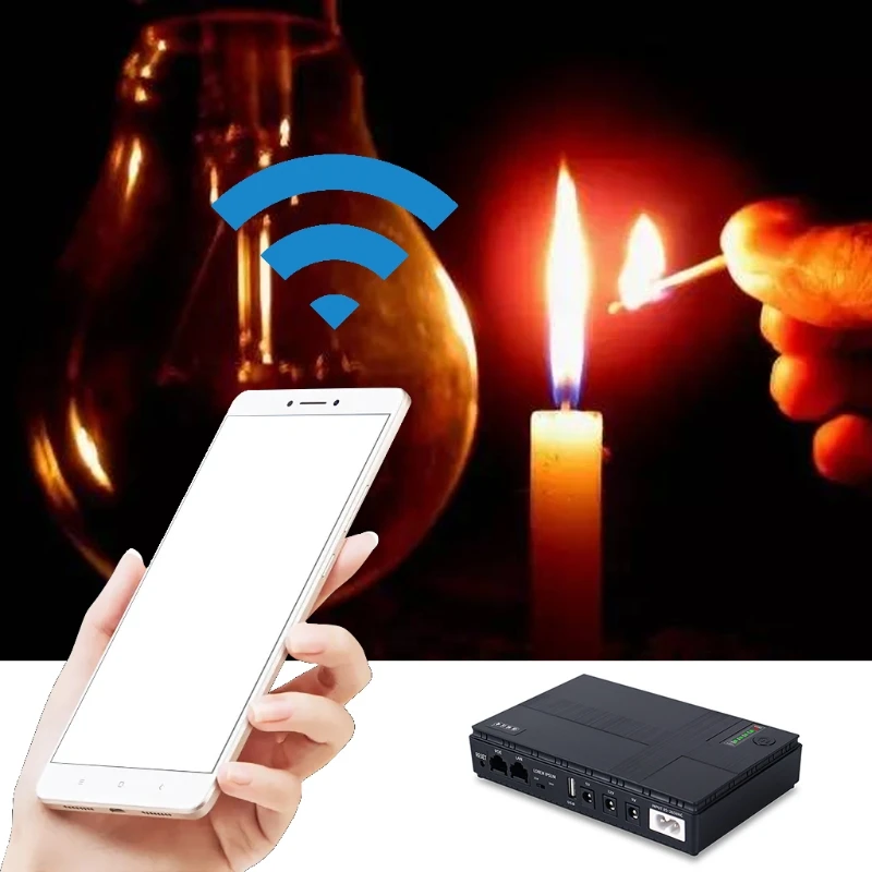 Mini Portable UPS 5V, 9V, 12V Uninterruptible Power Supply for WiFi, Router Large Capacity Backup Power Adapter