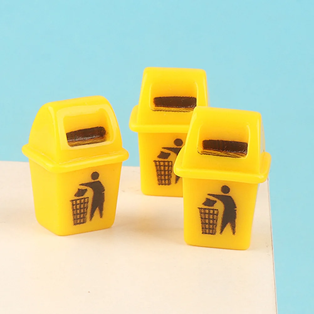 15Pcs Mini Trash Can Wear Resistant Miniature Waste Bin for Mini House Layout Miniature House Accessories Dollhouse Miniatures