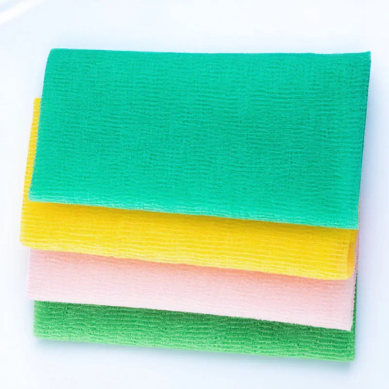 

4pcs Exfoliating Bath Towel Mild Nylon Reusable Body Scrubber For Shower Durable Washcloth Daily Use Bath Supplies