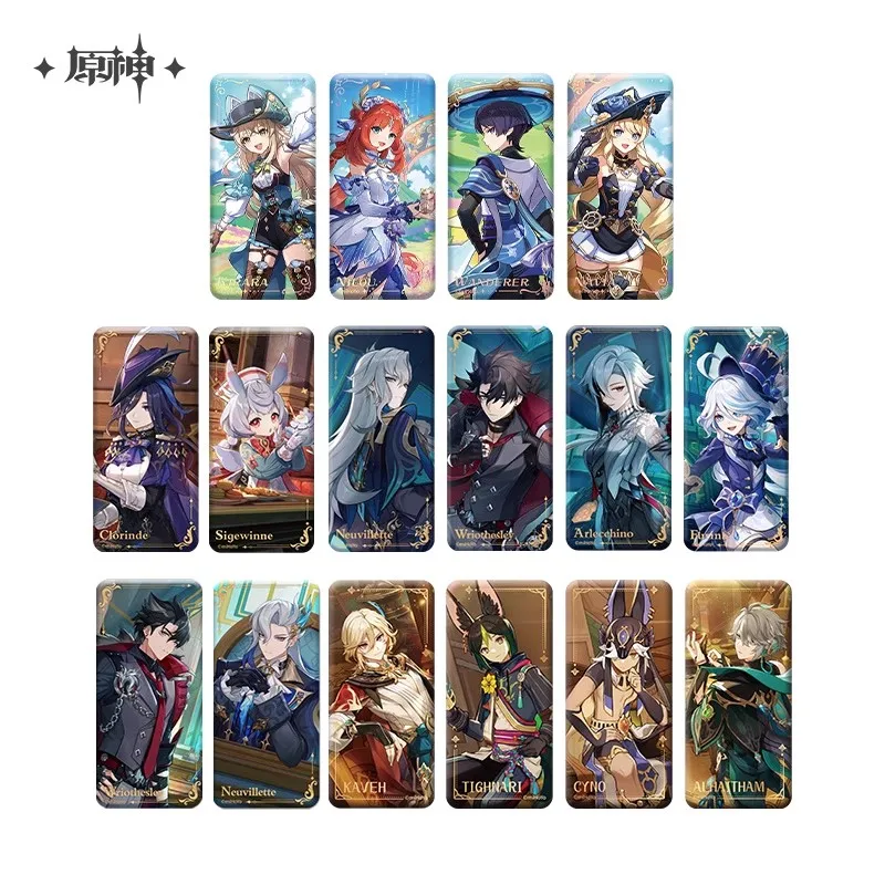 

Game Genshin Impact Official Genuine Product Character Set Square Badge Halloween Christmas Gifts Cosplay Ornament Accessories