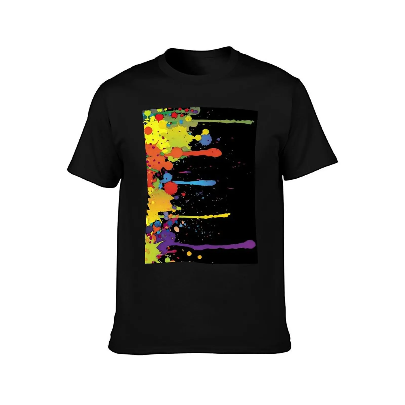 Crazy multicolored running SPLASHES vertical T-Shirt Plus Size Comfort Fit Tee T-Shirt