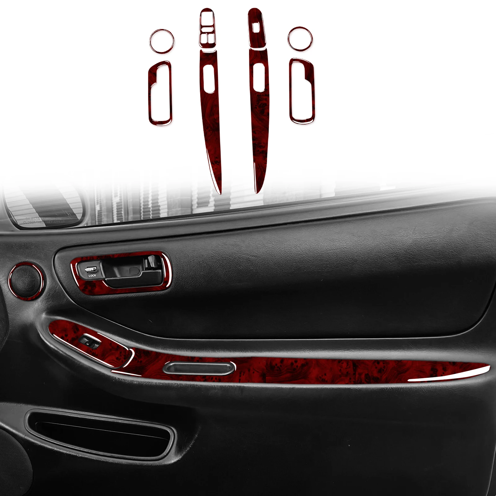 Para Acura Integra 1994-2001 2 Puertas, Adhesivo Decorativo para Panel Interior de Puerta, Cubierta de Madera, Accesorios Interiores para Auto