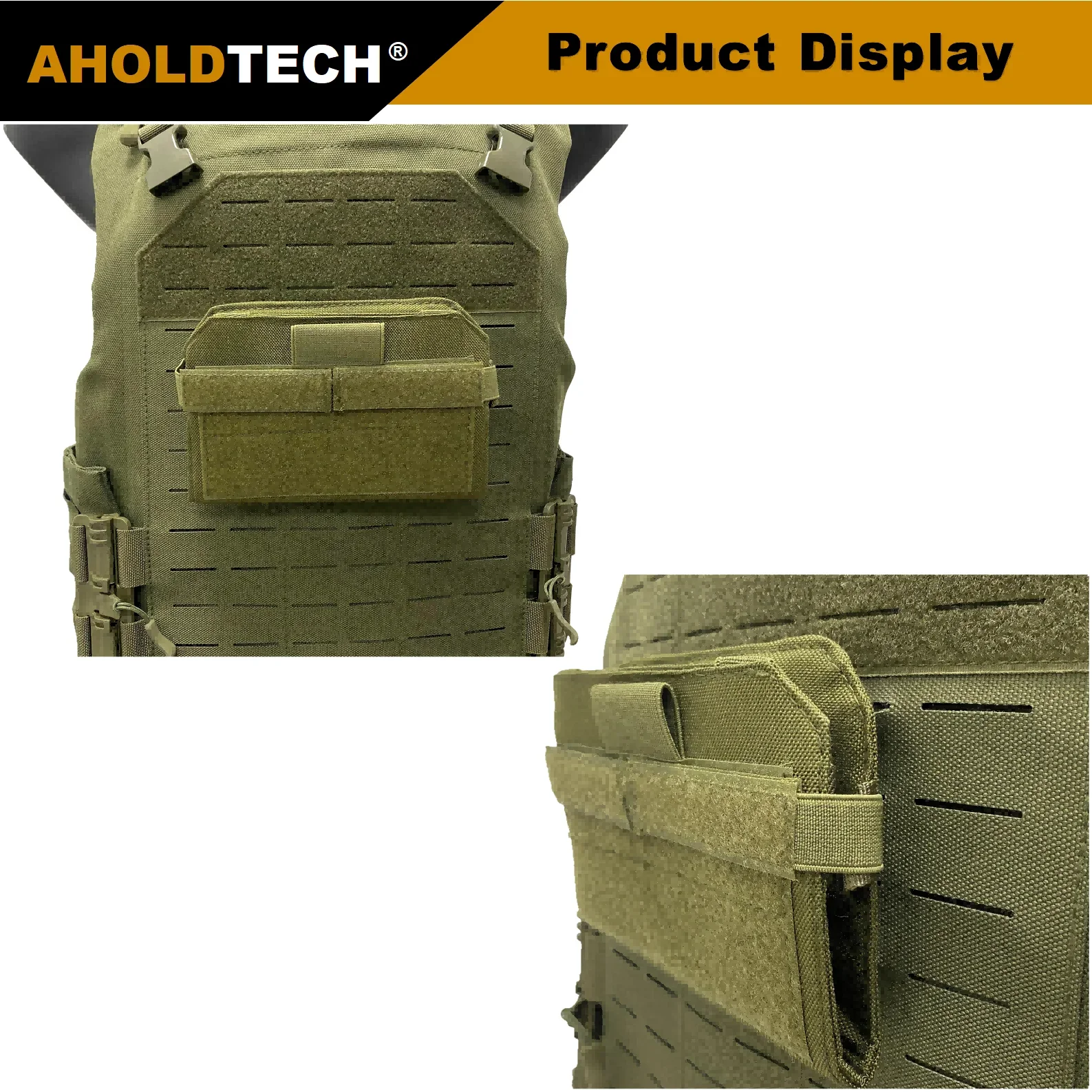 Aholdtech Tactical Mobile Navigation Plate Foldable Chest Hanging Mobile Holder Bag Outdoor Vest With MOLLE Hunting Sports Gear