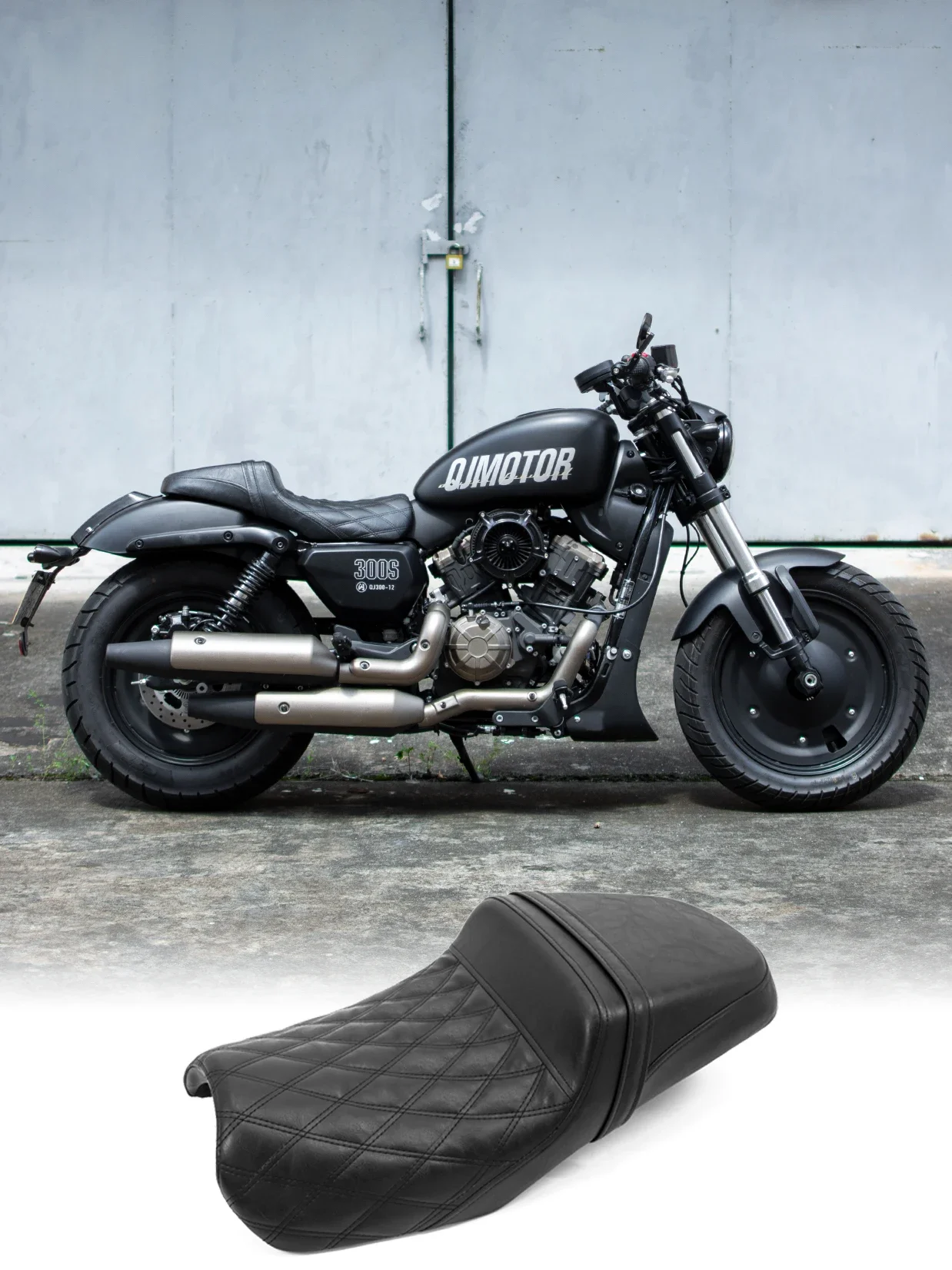 Customized Modified DS Style Seat Cushion Camel Hump High and Low Comfortable Diamond Square Seat cushion for QJMotor SRV250