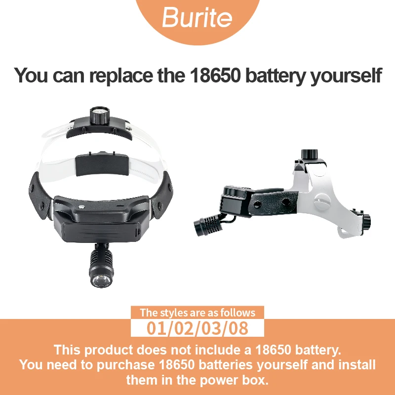 burite 50000lux highlight light source Adjustable spot size Use with a magnifying glass 18650 power port Replace power supply