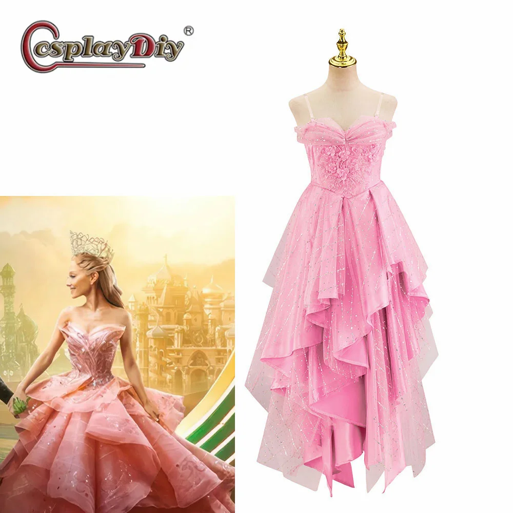 Movie Wicked Cosplay Glinda Dress Girl Suspender Princess Dress Stage Performance Costume Party Suit Women Halloween Costume