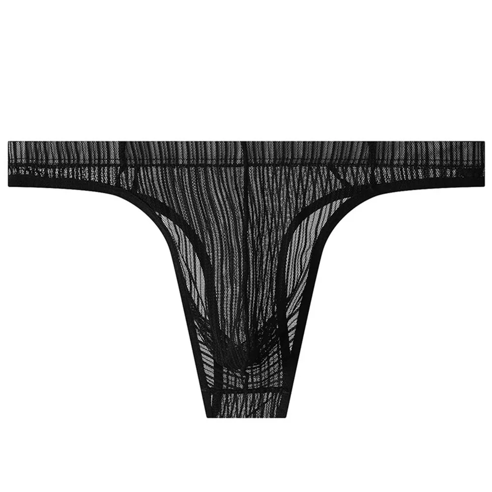 

Мужские сексуальные сетчатые полосатые прозрачные стринги, эластичные ультратонкие гей-трусы-бикини, очень соблазнительное унисекс-белье, классические трусики